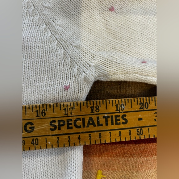 Vintage Margules Ramie and Cotton Sweater w Pink Floral Embroidery - Picture 7 of 9